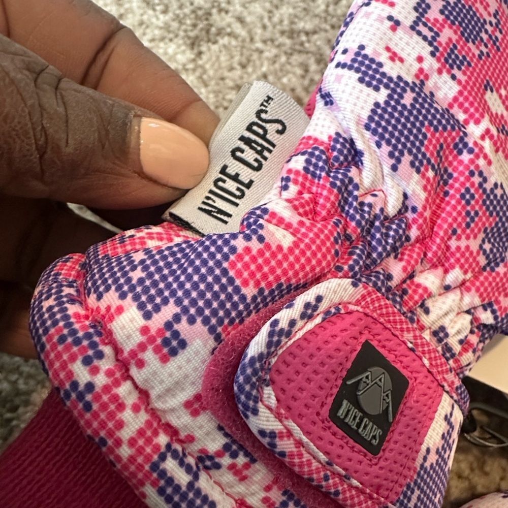 N’ice Caps Pink Blend Youth Unisex Ski Gloves L/XL - Picture 5 of 6